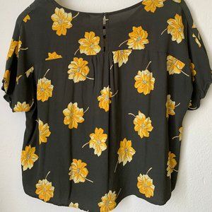 Madewell Anthem Top in Olive Flowers Size S